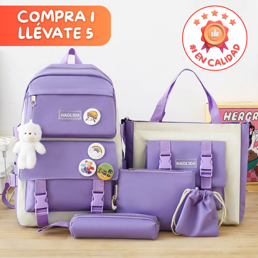 [COMPRA 1 Y LLÉVATE 5] Mochila Koreana + 🎁 4 Bolsos de Regalo (Oferta limitada)