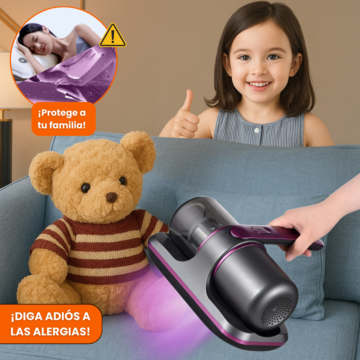 VitaClean - Aspirador Portátil UV Inalambrico | Poder de Succión y Esterilización Total